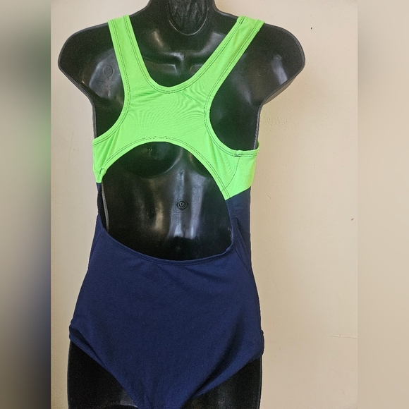 Dolphin- Size M Women's Navy and Green Swimwear - Picture 2 of 4